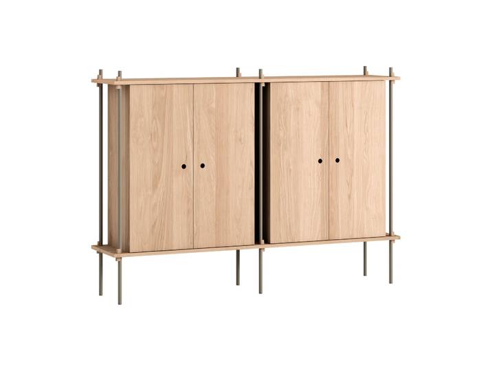 MOEBE Armoire Shelving System Cabinet Chêne-warm grey, 163×115×35 cm, S.115.2.E