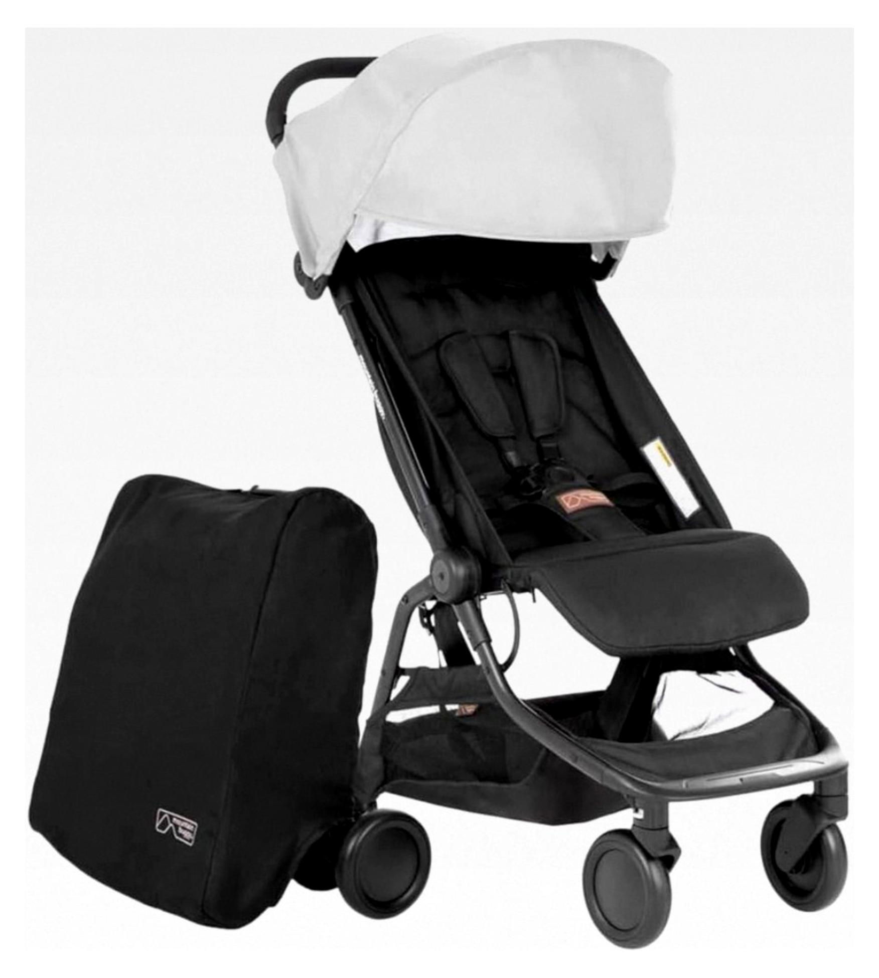 Kinderwagen Nano V3 Silber Reisesystem, handgepäcktauglich, für Neugeborene, unter 6 kg, mit Babyschalen