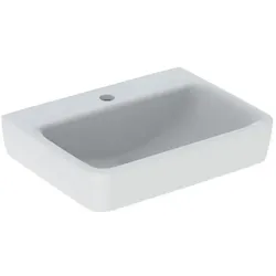 Geberit Renova Plan Handwaschbecken 501629001 50x38cm, Hahnloch mittig, ohne Überlauf, weiß