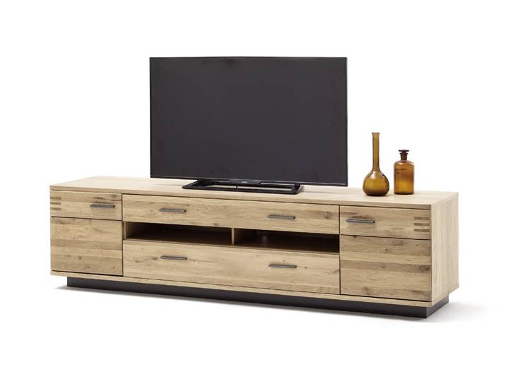 TV-Lowboard Eiche bianco teilmassiv 210 cm Sevilla