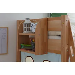 TiCAA Einhängeregal Hochbett und Etagenbett Buche mit geölter Oberfläche