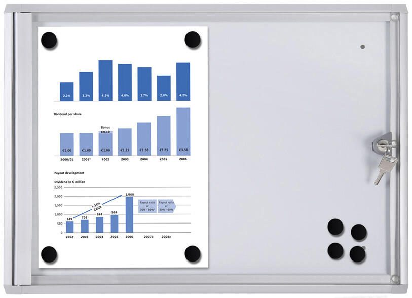 Showdown® Displays Economy XS Schaukasten 2x DIN A4 keine-Fach silber SCXS2XA4