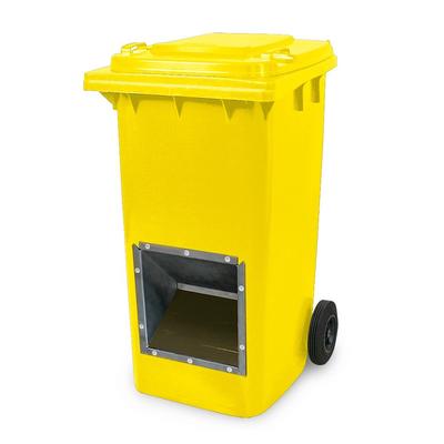 BRB Mobiler Streugutbehälter, 240 Liter, mit Entnahmeöffnung, gelb