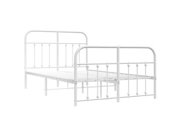 KTHLBRH Bettgestell aus Metall, weiß, 120 x 190 cm, mit Kopfteil Pulverbeschichteter Stahl, inklusive Lattenrost, 26 cm Unterbett, für Gäste