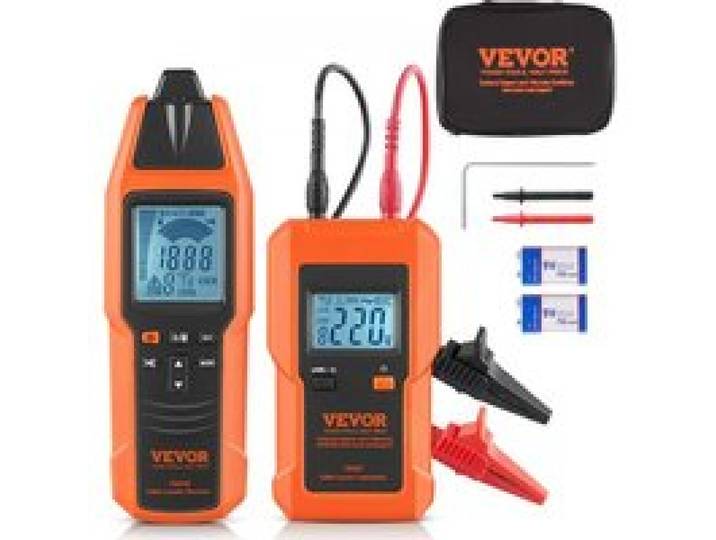 VEVOR Kabelsuchgerät, Kabel-Tracker, Spannungsbereich 12–600 V, Stromkreis- & Leitungsbruch-Ortungsgerät, Ausfahrbar auf 2 km für unterirdische Rohre, elektrische Zäune, versteckte Kabel