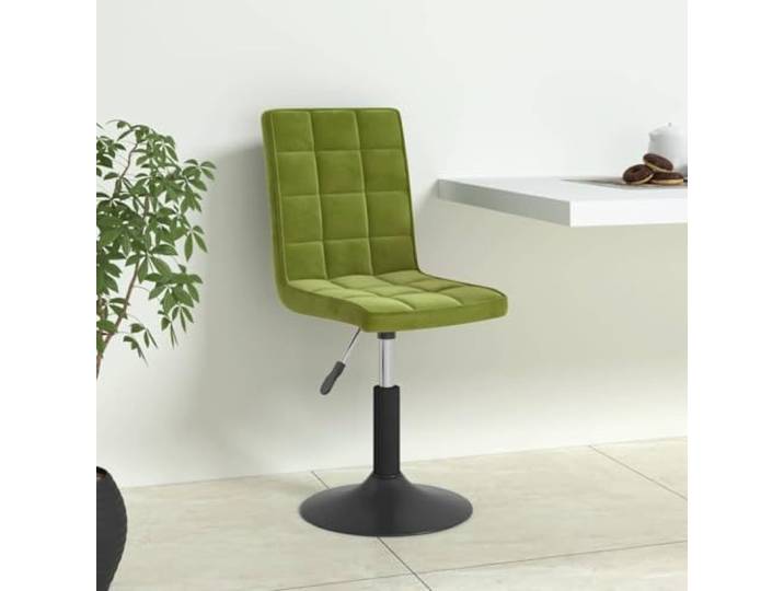 KGHFDVB Drehbarer Esszimmerstuhl 6 STK. Hellgrün Samt mit Stahlgestell 360 Grad drehbar, höhenverstellbar, weicher Samtbezug, stabiles Stahlgestell, modernes Design