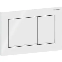 Geberit Omega20 Betätigungsplatte, eckig 2-M-Sp., weiß glzd / weiß matt