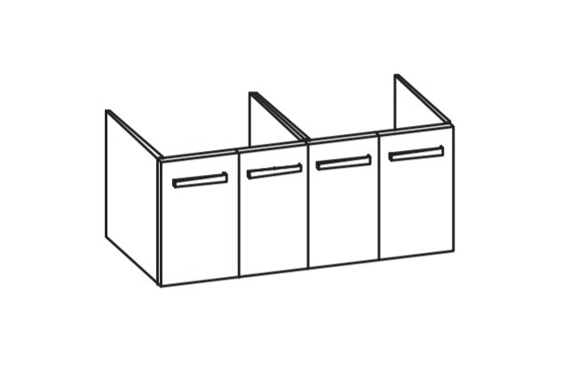 Artiqua 412 Waschtischunterschrank für Strada K0791, Stahlgrau, 412-WU4T-I21-7142-88 412-WU4T-I21-7142-88