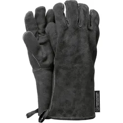 Feuermeister Grillhandschuh Starker Fachhandel Leder grösse 10 schwarz 1Paar, Backhandschuhe + Topflappen, Schwarz
