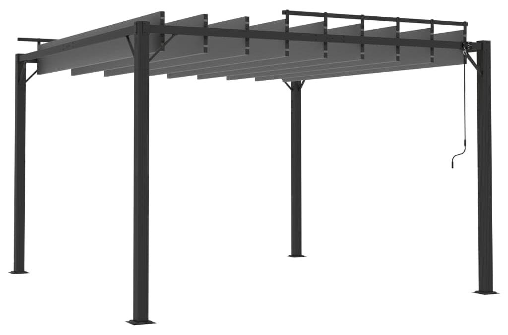 Pergola mit verstellbarem Lamellendach - 3 x 3 Meter - Aluminiumrahmen - Anthrazit - Wasser- und schmutzabweisend - für Garten und Terrasse