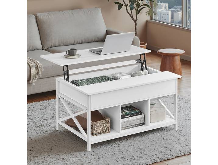Table basse pliante A 100cm Blanc/Blanc