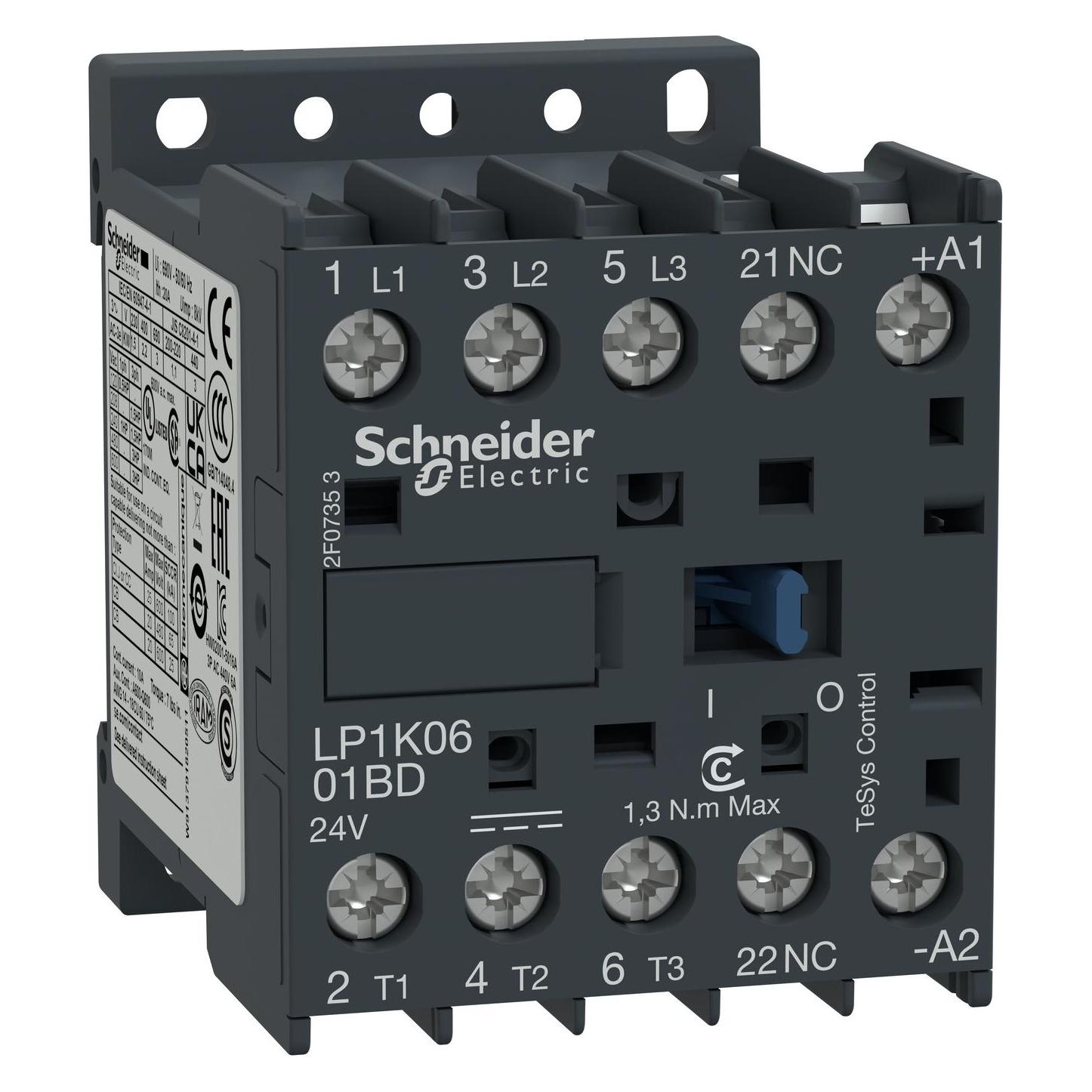 Schneider Electric Leistungsschütz 24VDC 2,2kW 6A (LP1K0601BD)