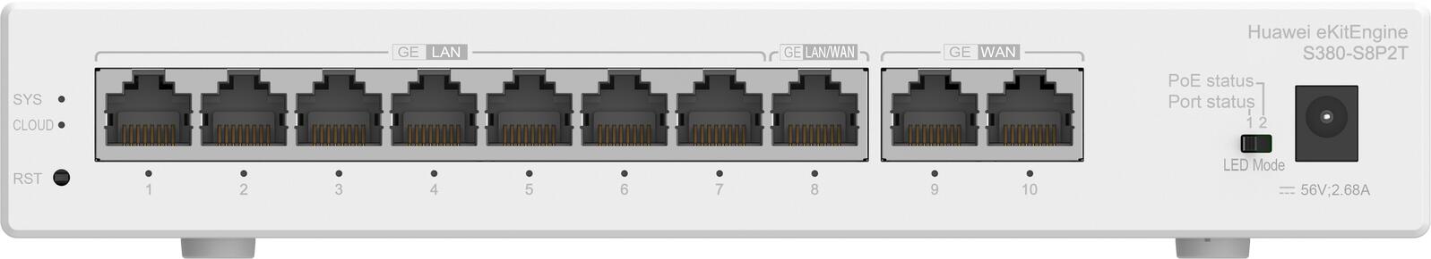 Huawei eKit Gateway S380-S8P2T 8x 1GbE LAN + 2x GbE WAN 98012180