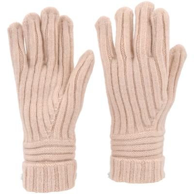 Strickhandschuhe STYLEBREAKER "Strickhandschuhe mit Rippenmuster", Damen, rosa (puderrosa), Obermaterial: 65% Polyacryl PAN. 35% Wolle WO., Modisch, Handschuhe