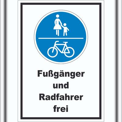 HB-Druck Fußgänger und Radfahrer frei Aufkleber A4 (210x297mm)