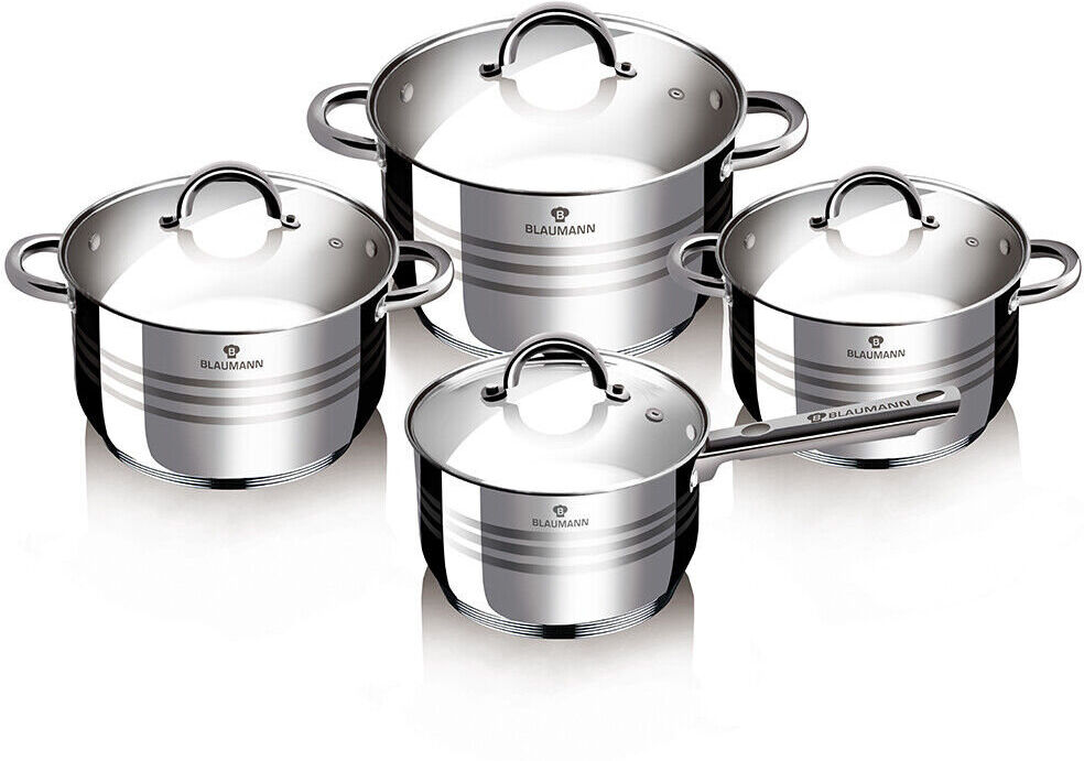 Urbn-Chef Blaumann 8 - Piece Stainless Steel Cookware Set Silver 8