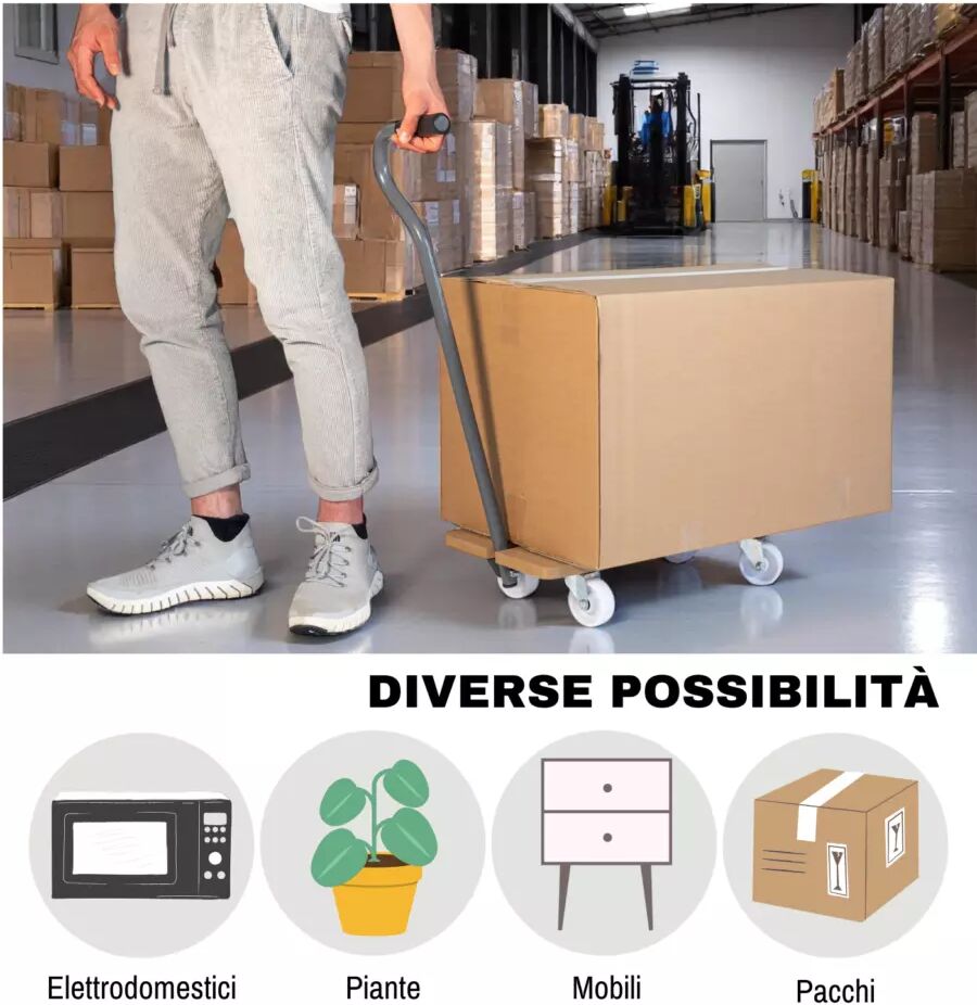 Easy System TROLLEY MULTIUSO CON MANICO LEGNO/METALLO