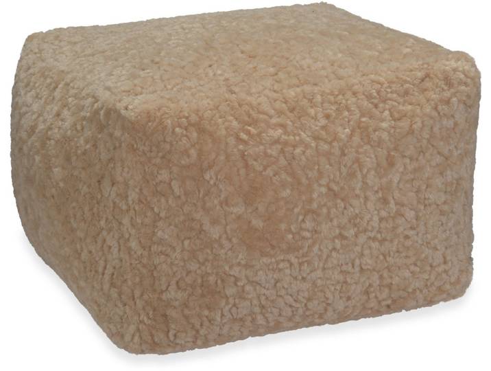 H.O.C.K. Sitzhocker H.O.C.K. Mellow Hocker Bean Cube 60x60x40cm - Beige Teddyplüsch, Hocker, Barhocker & Sitzhocker, Pouf, Badhocker, Wohnzimmer Hocker