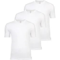 SCOTCH&SODA Herren T-Shirts, 3er Pack, V-Neck - Ultra Soft V-Neck Tee, Unterhemd Weiß / L