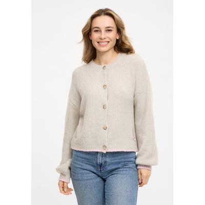 Cardigan FRIEDA & FREDDIES "Frieda & Freddies Strickjacke", Damen, Gr. 36, beige (champagne), 50% Wolle, 30% Polyamid, 20% Alpaka, Strickjacken