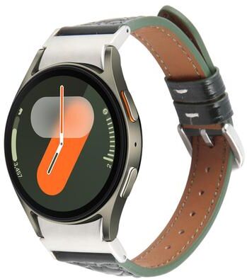 Everyday Crate Samsung Galaxy Watch 7 Leather Watch Band Heart Embossed Quick Release Replacement Strap forest Green