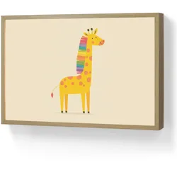 NACHTTISCHLAMPE MIT AKKU Giraffe - Regenbogenmähne - Beige 60x40 cm