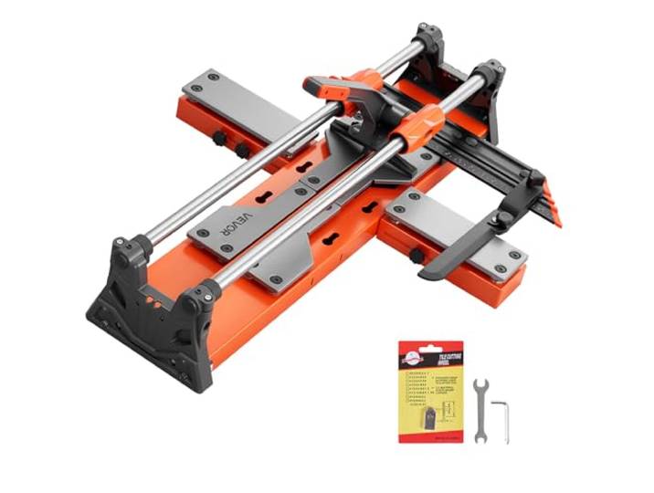 VEVOR Coupe Carreaux Manuel 600 mm Coupe Carrelage avec Base à Ressort pour Céramique\, Sols et Murs\, Tête Coulissante Améliorée\, Molette en Carbure de Tungstène\, Guide d'Angle\, Guide d'Alignement