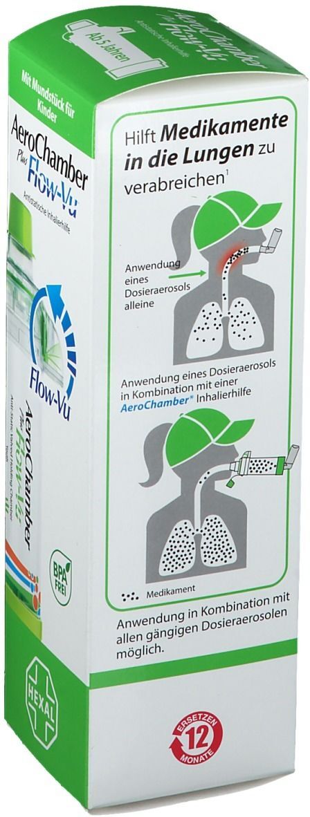 Aerochamber Kids m.Mundstück Kdr.ab 5 Jahre grün 1 St Gerät