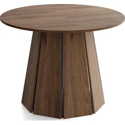 ESSTISCH Lunda rund ausziehbar verlängerbar, Wallnuss Dunkelbraun 100/100/76 cm