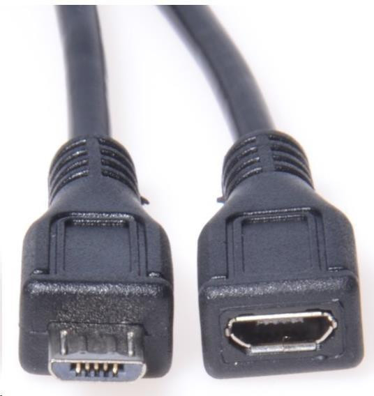 PremiumCord Verlengkabel micro USB naar micro USB, 2 meter (mannelijk/vrouwelijk)