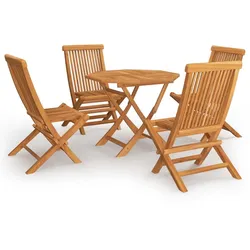 vidaXL 5-tlg. Garten-Essgruppe Massivholz Teak