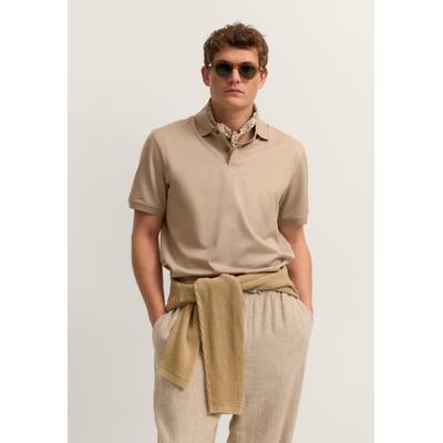 Poloshirt BUGATTI, Herren, Gr. M, beige (40, beige), 100% Baumwolle, unifarben, normal, ohne Ausschnitt, Shirts, dezent elegant