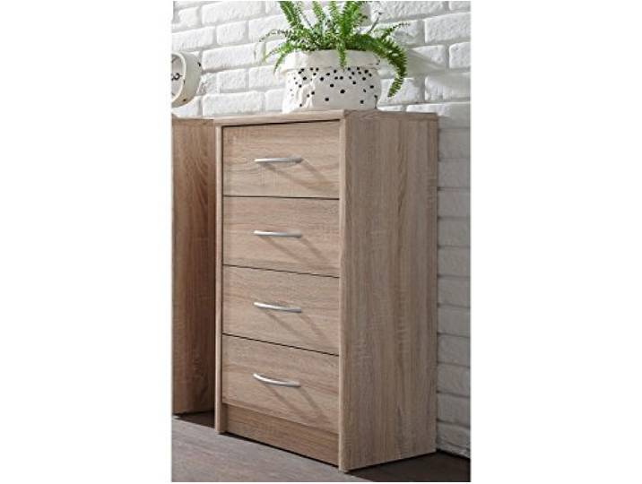 möbelando Kommode Hochkommode Anrichte Standschrank Schubladenkommode Schrank Olli IX Sonoma-Eiche