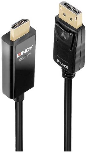 LINDY Anschlusskabel DisplayPort Stecker, HDMI-A Stecker 0.50 m Schwarz 40924 DisplayPort-Kabel