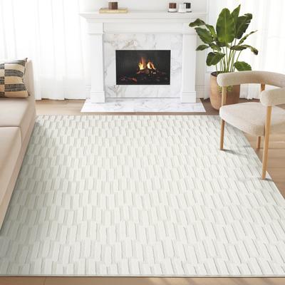 Abani Rugs Abani Neutral NTL120A Cream Seamless Geometric Pattern Area Rug