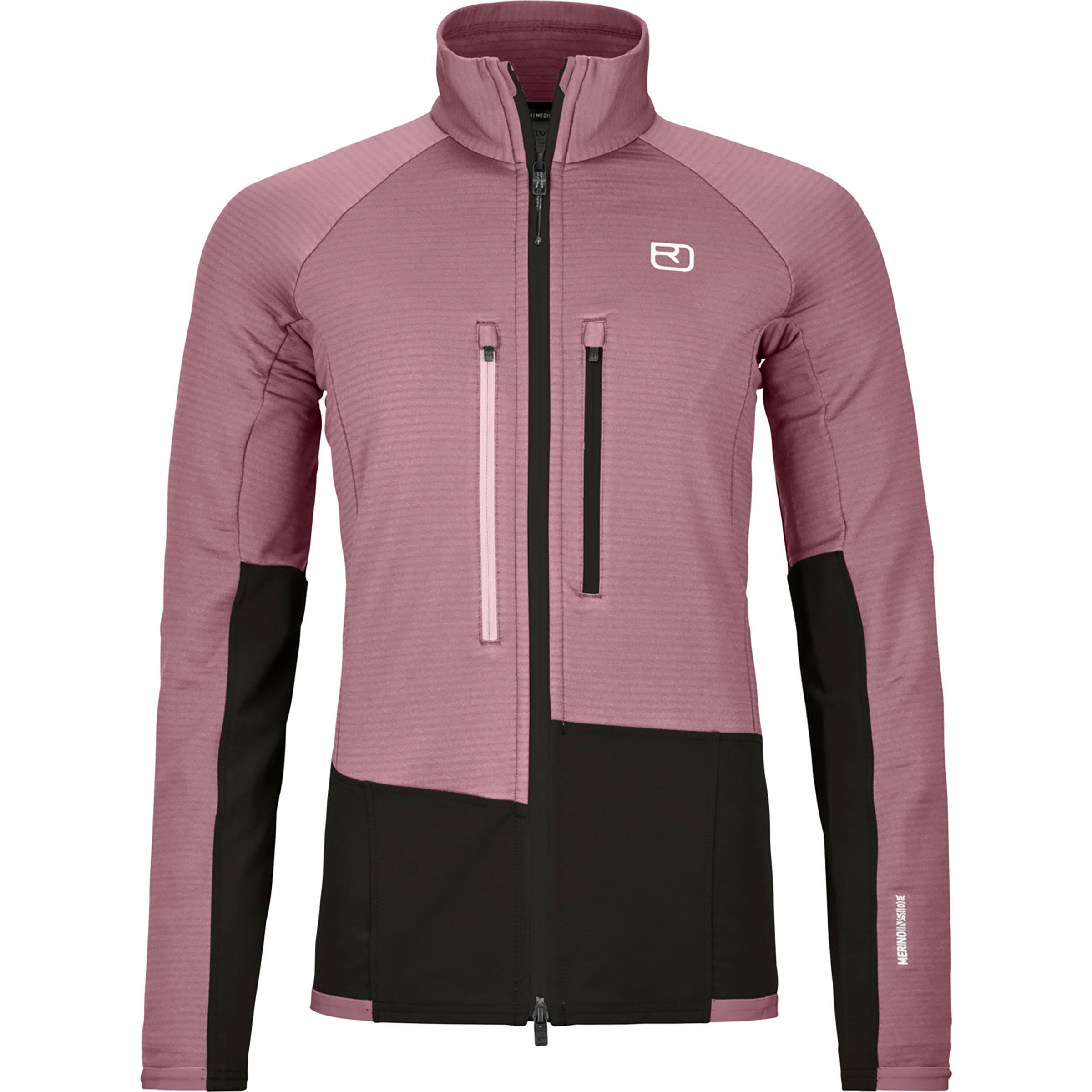 Ortovox Fleece Rib Damen Fleecejacke rosa Größe XS Alpinklettern | Bergsteigen | Sportklettern Elastisch Merinowolle