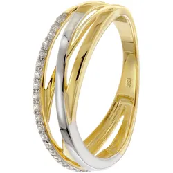 trendor 68448 Damenring Gold 333/8K Bicolor mit Zirkonias, 52/16,6