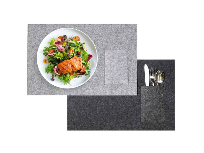 Tischset aus Filz, rechteckiges Platzdeckchen mit Tasche, 45 x 30 cm