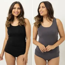 LITTLE ROSE 2 Tops Modal 2x uni figurbetont eng