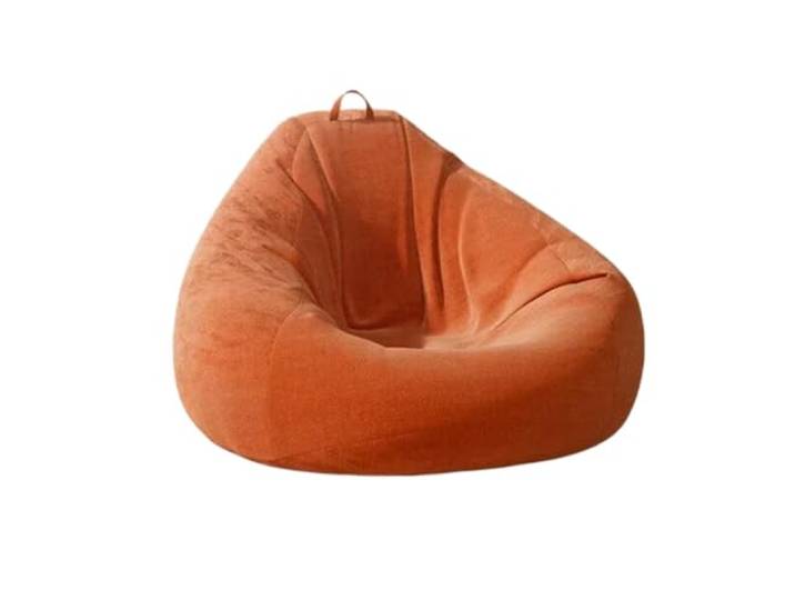 Xumh2024-3 Sitzsack Sitzsack-Stuhl for Erwachsene mit hoher Rückenlehne, gemütliches Sofa for Lounge und Wohnzimmer(Orange,Klein)