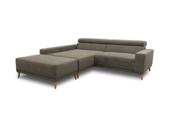 Domo Eck-Schlafsofa »Malmö« mit Hocker - 248x172x72cm - grau -