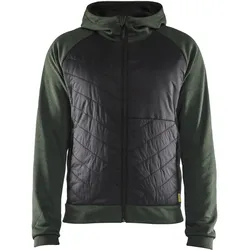 Hybrid Kapuzen-Sweatjacke "3463" - XL - herbstgrün/schwarz
