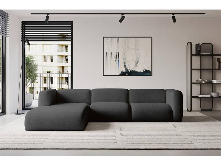 ALTDECOR Ecksofa - MIRA-L2 - 318x179x89 - Schwarz - Corner Sofa Eckcouch Couch L-Form, links/rechts angeordnet
