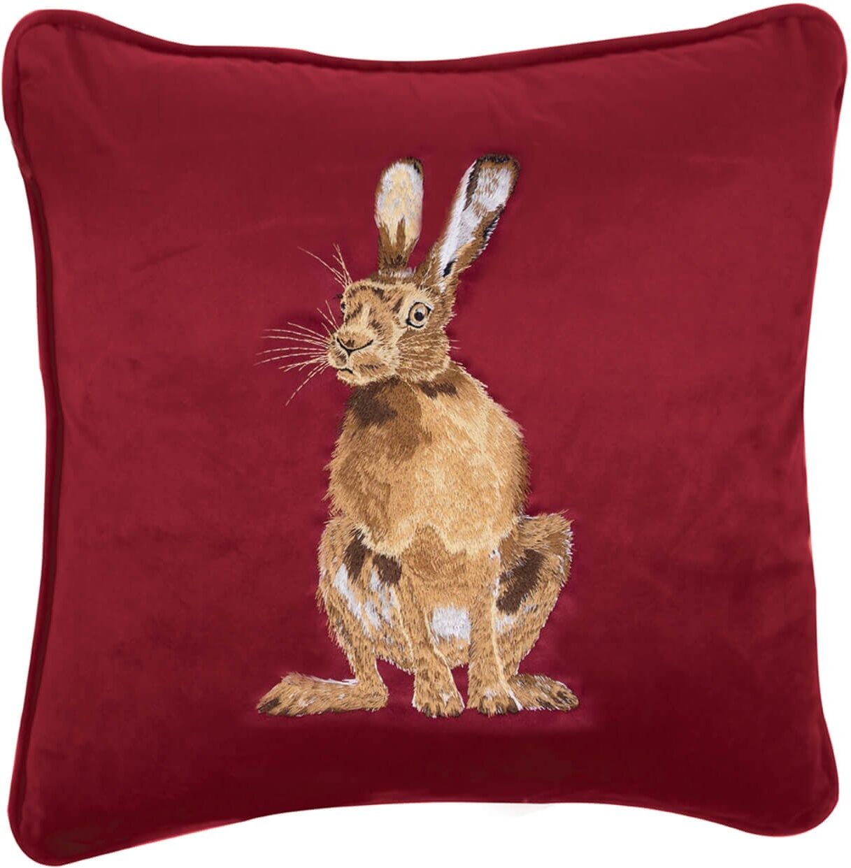 Wrendale Designs by Hannah Dale Embroidered Cushion - Golden Hour - Hare