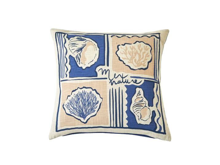 Coussin imprimé coquillages - Blancheporte