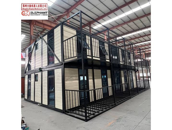 Maison flottante modulaire à 2 étages, structure en acier léger, maison préfabriquée en conteneur maritime préfabriqué