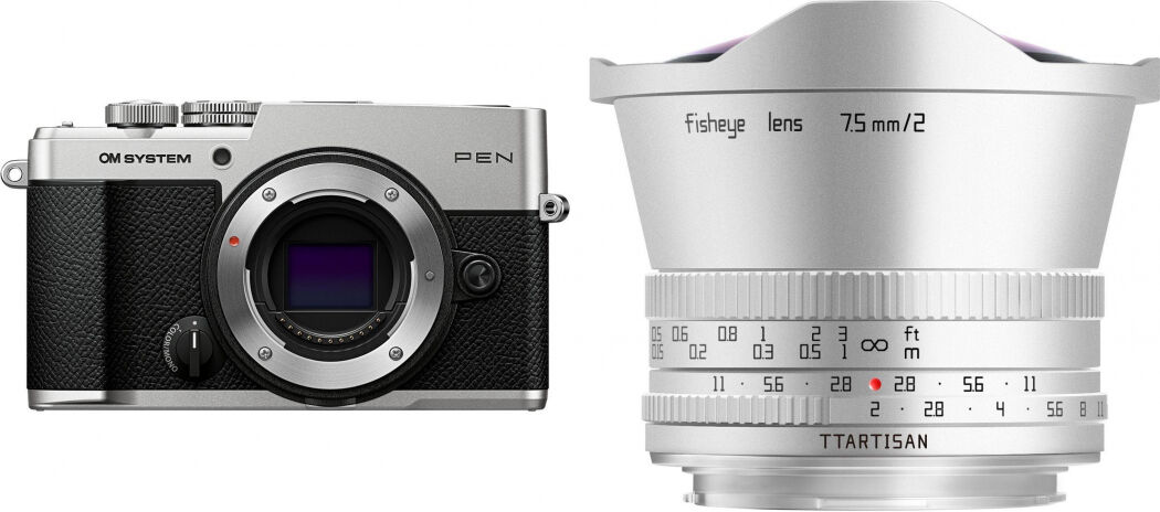 OM System PEN Argent + TTArtisan 7,5 mm f/2,0 MFT Argent