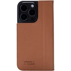 JT Berlin Echtleder BookCase Tegel (Apple iPhone 16 Pro), Smartphone Hülle, Braun