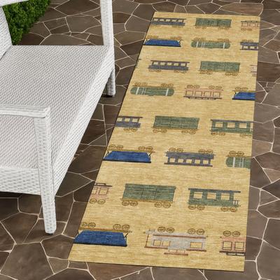 Addison Rugs Machine Washable Indoor/ Outdoor Modern Train Chantille Rug