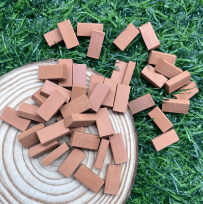 Inspire Picks 100PCS Mini Clay Brick Set DIY Miniature Building Kit For Crafts & Displays 100pcs 1 16 No Holes